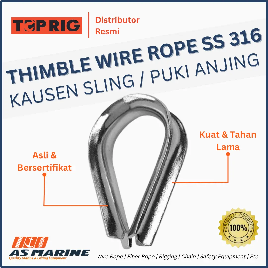 thimble wire rope ss toprig 316